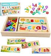 Lechonix Preschool Learning Activities, Learning Toys for 3 Year Old Boys Girls See & Spell Match...