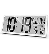 GEELION Large Digital Wall Clock 14.2 Inch Alarm Clock for Bedroom Wall Clocks Battery Operated D...