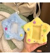 Yellow Star Photocard Holder 3 Inch Cute Plush Keychain Pendant Photo Card Holder Student Card Ba...