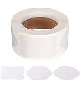 300 Pieces Kraft Paper Sticker Labels, 1.2×2inch Blank Stickers Labels Holiday Present Stickers G...