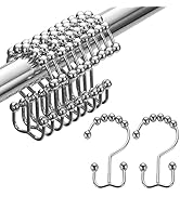 Amazer Shower Curtain Hooks Rings, Rust-Resistant Stainless Steel Double Shower Curtain Hooks, Sh...