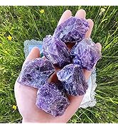 LAIDANLA Amethyst Natural Rough Stones Crystal Large Raw Crystals Bulk 1.5-2inch Healing Gemstone...