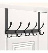 KitchLife Over The Door Hooks Hanger, for 1 3/4" Doors, 5 Tri Coat Rack Super Heavy Duty Clothes ...