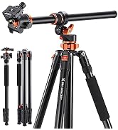 K&F Concept 90 inch/230cm Ultra High Camera Tripod,Horizontal Overhead Shooting Travel Tripods wi...