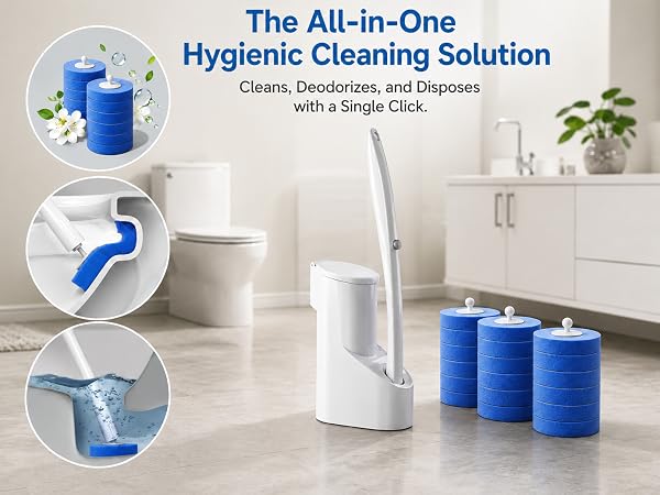 Disposable Toilet Brush and Holder Set