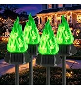 Toodour Solar Halloween Lights Outdoor, 4 Pack Solar Torch Light Waterproof | With Flickering Fla...