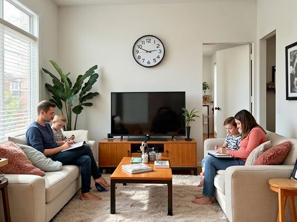 family ultimate wall clock on wall