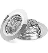 Ohtomber 2PCS Bathtub Drain Strainer - 2.79 inch Shower Hair Drain Catcher, Stainless Steel Showe...