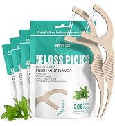Dental Floss Picks for Teeth (200ct) - Double Thread Tooth Picks Flossers for Adults, Toothpicks ...