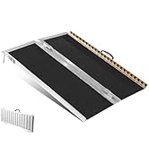 VEVOR Portable Wheelchair Ramp 3FT, Non-Slip Aluminum Folding Handicap Ramp, Door Threshold Ramps...