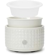 ASAWASA Ceramic Candle Warmer and Wax Melt Warmer with 1 PC Silicone Liner,4-in-1 Electric Warmer...