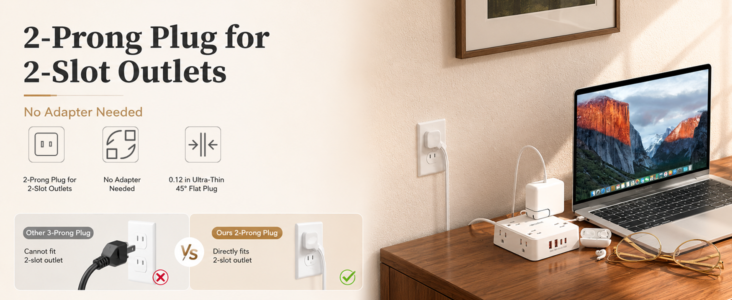 2 to 3 prong power strip
