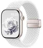 Braided Stretchy Magnetic Band Compatible with Apple Watch Bands Women Men | Soft Nylon Solo Loop...