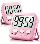 Antonki 2 Pack Digital Timer for Kids, Magnetic Countdown Kitchen Timers for Cooking, Egg, Classr...