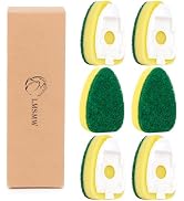 Dish Wand Replacement Sponge Heads Set, Non Scratch Dishwand Refills Pads Pack, Heavy Duty Soap C...