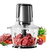 NEWBULIG Electric Food Processor Vegetable Chopper, 450W Meat Grinder with 2 Bowels for Home Use,...