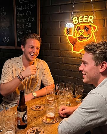 Dog beer neon sign