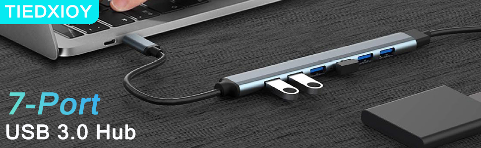 7 Port USB 3.0 Hub Aluminium USB Splitter