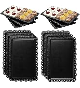 Peohud 12 Pack Plastic Serving Trays for Party, Disposable Serving Platters, Rectangular Serving ...