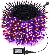 Toodour Halloween Orange & Purple Lights, 131ft 350 LED Plug in Halloween String Lights with 8 Mo...