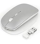 Gizdot Wireless Mouse for Laptop/MacBook Air/Pro & iPad, Mouse Jiggler Mode Bluetooth 5.2/2.4G Re...