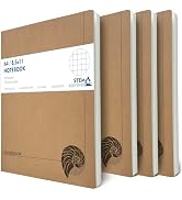 le vent A4 Grid Notebook Set – 4 Pack Graph Paper Journals, 100 Pages, 100gsm, Lay Flat, Eco-Frie...