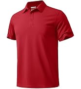 MAGNIVIT Men's Polo Shirt Short Sleeve 3 Button Cotton Pique Casual T-Shirts Moisture Wicking Per...