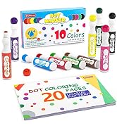 Dot Markers, 10 Colors Bingo Daubers with Dot Coloring Book for Toddler Art Activities, Non-Toxic...