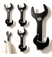 Sutfmwe 4 pcs Vintage Wrench Shape Hooks, Wrench Wall Hooks, 3.14 Inch Heavy Duty Industrial Meta...