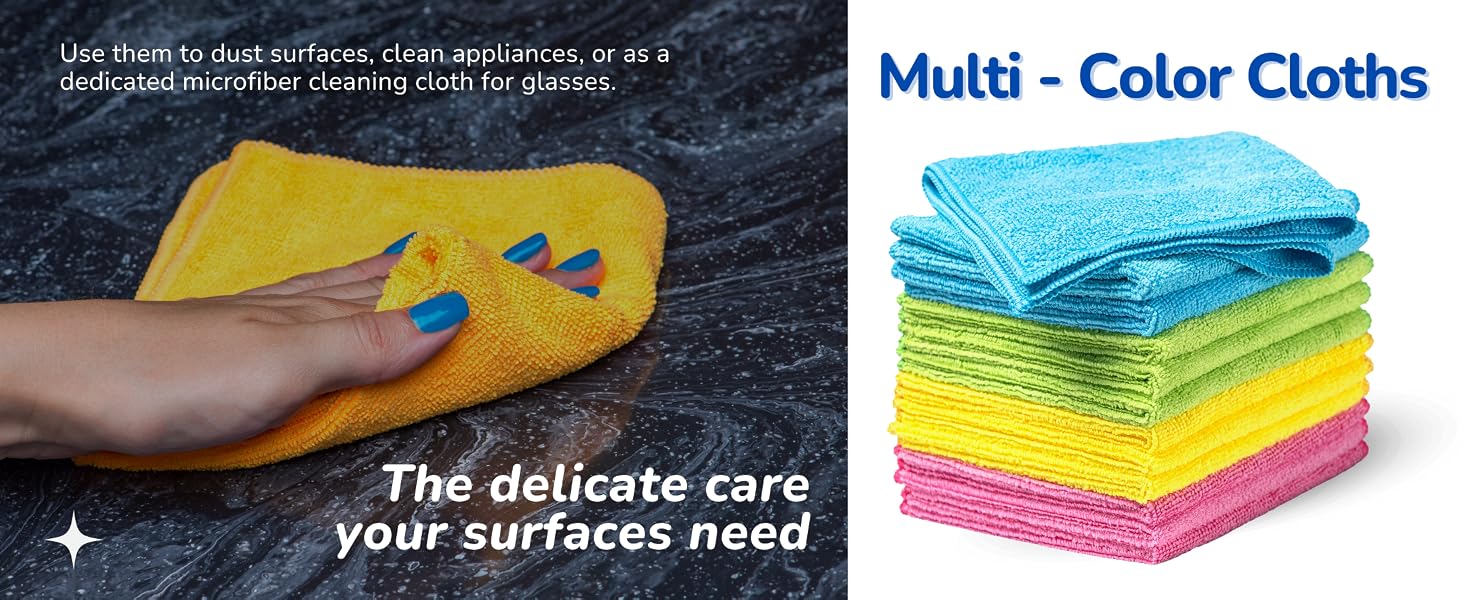 Multicolor microfiber cleaning