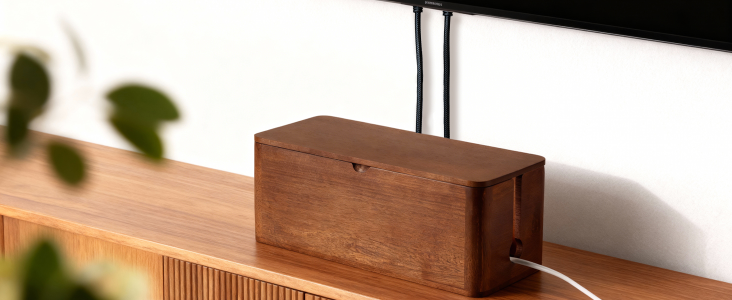 Wood Cable Management Box