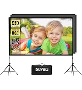 Projector Screen and Stand 120 inch,DUYIKJ Portable Black Backing Projector Screen Indoor Outdoor...