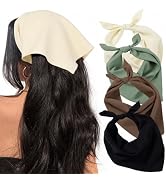 HBselect 4PCS Bandanas for Women Boho Head Bands Tie-Back Triangle Head Scarf Head Kerchief for G...
