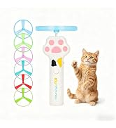 FORFAXE Cat Chase Fetch Toy, Rechargeable Disc Launcher with 6 Flying Spinners, Cat Toy Launcher ...