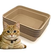 Nexboraque 8 Pack Disposable Cat Litter Box, 17 x 13.2 x 4 Inch Large Kitty Litter Box Pans Paper...