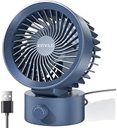 KinYiLO USB Desk Fan Small Quiet, Stepless Speed Flexible Adjust Mini Fans for Home Office Dorm D...