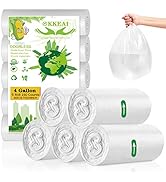 OKKEAI 4-5 Gallon Trash Bags Small Garbage Bags Bathroom Trash Can Bags 15L Bin Liner for Office ...