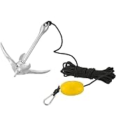 AMGSH Kayak Anchor Kit, 3.5lbs Folding Grapnel Anchor with 39.37 ft/12 m Rope and A Nylon Storage...