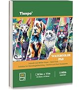 Tlenpo Watercolor Paper Pad, 8.5"x11" in Water Color Paper, 140lb/300gsm, 30 Sheets Cold Press & ...