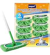 KEEPOW Reusable Wet Pads Refills Compatible with Swiffer Sweeper Mop, Dry Sweeping Cloths, Microf...