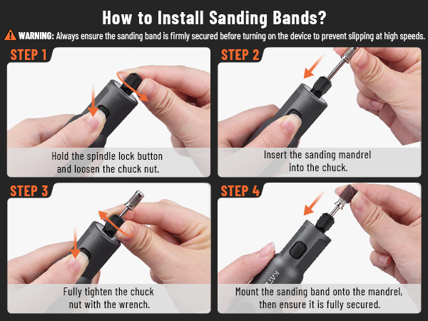 Simplified installation process for cutting accessories, ensuring secure fitting.