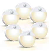 AMIR Newest Mini Motion Sensor Light Battery-Powered, Cordless Stick-on LED Night Light, Wall Lig...
