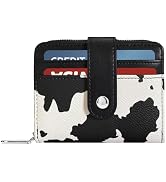 Sunwel Fashion Cow Prints Wallet Card Slots Small Wallet with Zipper Coin Pouch Wallet for Women ...