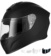 Favoto Full Face Motorcycle Helmet - Dual Visor, Anti-Fog Film Included, DOT Approved Adult Dirt ...