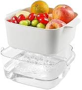 8.2 QT Fruit Strainer Colander Bowl Set, Kitchen Nesting Vegetable Fruit Washing Soaking Basket, ...