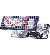 RisoPhy Wireless Mechanical Keyboard, 98 Keys RGB Gasket 2.4GHz/Wired/Bluetooth Keyboard with Cus...