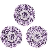 3 Pack Spin Mop Replacement Head, Round Shape Standard Size Microfiber Mop Head Refills for Hurri...