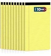Legal Pads 8.5 x 14 Note Pads, 10 Pack Writing Pads Wide Ruled Notepads, Micro Perforated Notepad...