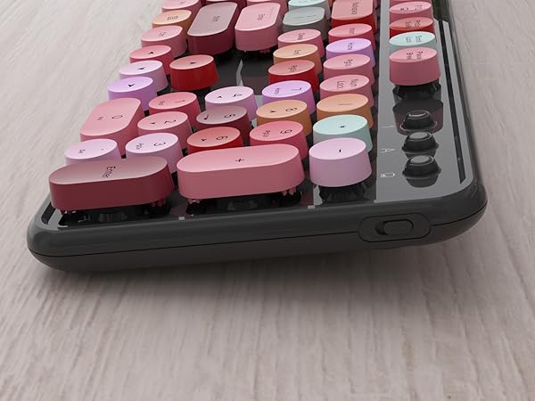 black colorful keyboard and mouse