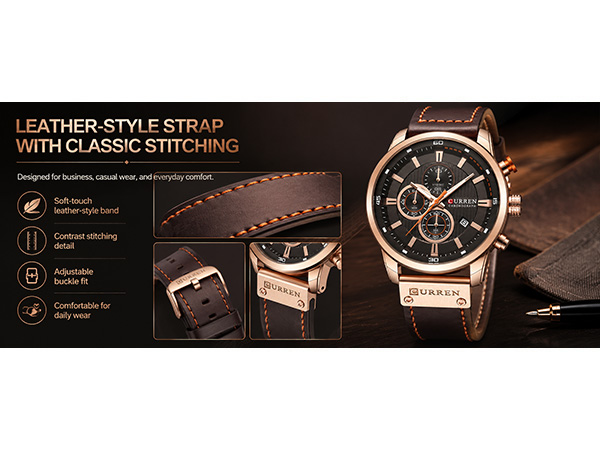 Mens Sport Military Analog Quartz Watch Chronograph Classic Casual Business Dress Waterproof Watch